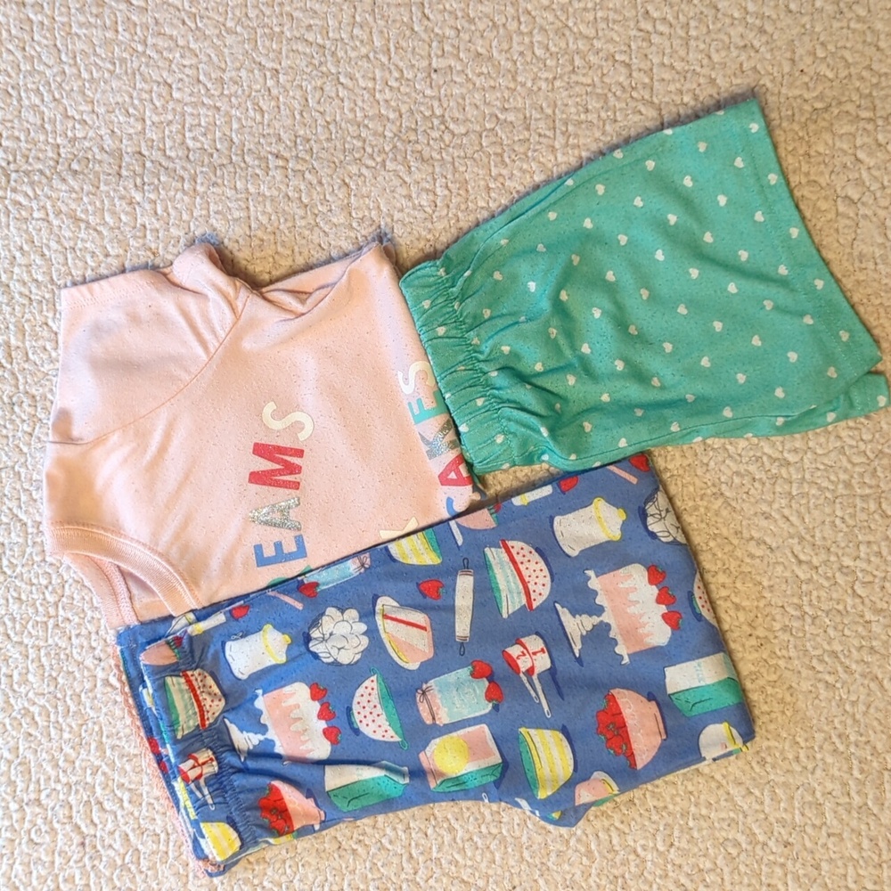 Carter's PJ's Pink and Green Sets For Sweet Dreams. Good Condition - Picture 5 of 9